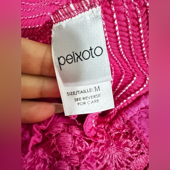 Peixoto 100% Rayon Fuchsia Lace Detail Top short Dress Size Medium. J-29 - Picture 13 of 16